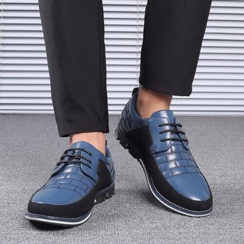 Basic Men Shoes British Microfiber Leather Business Driving Casual Lace Up Breathable Outdoor Comfy Fashion Autumn Soft S7-45