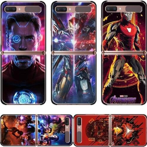 Marvel Avengers Iron Man Super Hero For Samsung Galaxy Z Flip 3 5G Black Mobile Shockproof Hard Capa Fundas Phone Case