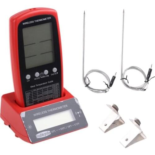 Digital BBQ Dual Probe Thermometer Wireless Kitchen Oven Food Cooking Grill Smoker Meat Thermometer Meter Gauge Tool