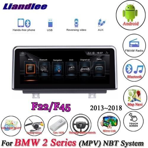 For BMW 2 Series F22 F45 2013-2018 Original NBT System Car Android 10.0 Player Multimedia Carplay Androidauto GPS Navigation