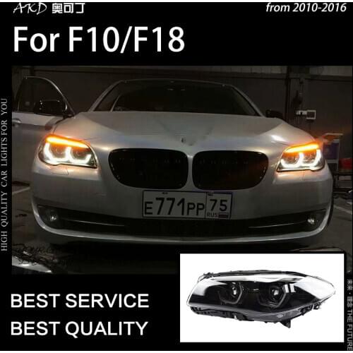 AKD Car Styling Head Lamp for F10 Headlights 2010-2016 520i 525i 530i F18 All LED Headlight DRL Projector Lens Auto Accessories