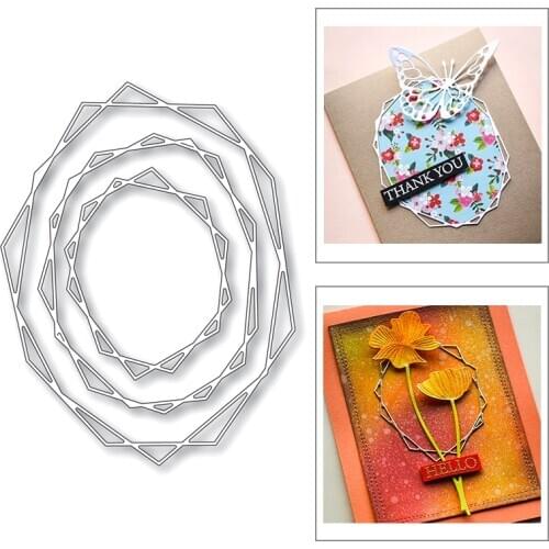 Background Layered Oval Nesting Frame 2020 New Metal Cutting Dies Stencil For Scrapbooking Paper and Card Making Craft No Stamps
