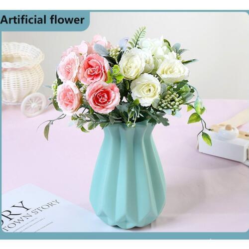 Artificial Flowers Silk High Quality for Wedding Decoration Winter Fake Big Flowers Red for Home Decor Autumn