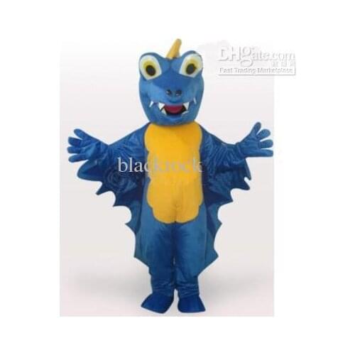 Hot selling 2017 Adult cute High Quality Blue Dinosaur Short Plush Adult Mascot Funny Costume Halloween Fancy Dress