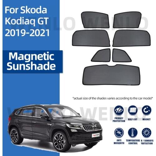 For Skoda Kodiaq GT 2018-2021 Magnetic Special Curtain Side Window Sunshade Mesh Sun Visor Windscreen Protection