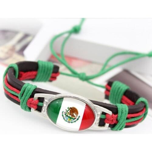 Fashion love Mexico National flag Bracelets Charm handmade Mexico bracelets bangles for friends gifts Punk Style two version