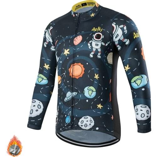 2020 Winter Fleece Pro Cycling Jersey Set Mountian Bicycle Clothes Wear Ropa Ciclismo Racing Bike Mens Clothing Spaceship Style