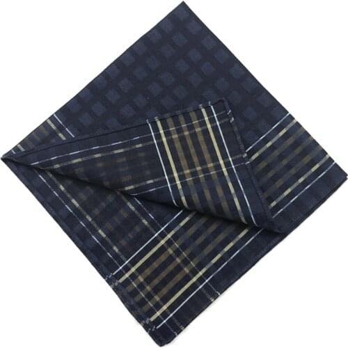 3x Mens Plaid Handkerchiefs 100% Cotton Party Square Hankies 16x16"