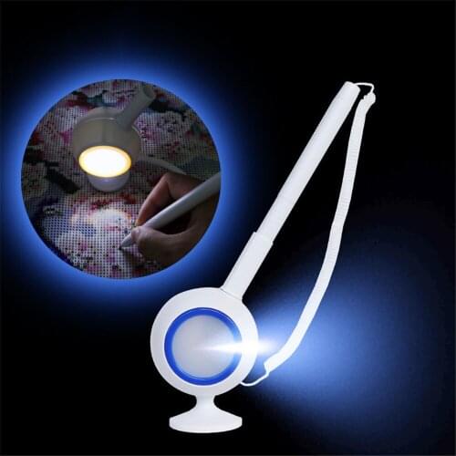 New 5D Diamond Painting Tool Point Drill Pen With LED Small Table Lamp Lighting Embroidery Mosaic Accessories Kit