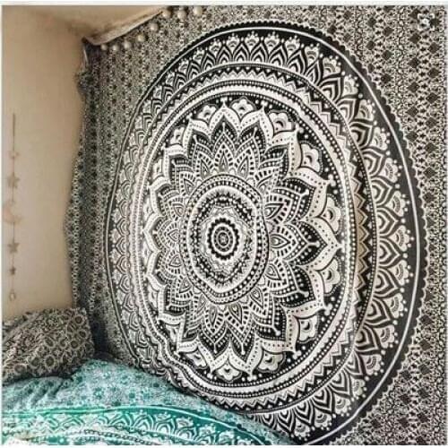 INS New India Mandala Tapestry Bohemian Bedroom Decoration Tapestry Beach Polyester Thin Blanket Yoga Shawl Mat Wall Hanging