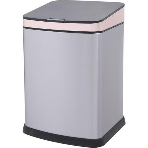 New Touchpad Rechargeable Inductive Ashbin Stainless Steel Trash Can Garbage Cans Living Room Kitchen Sense Trash Waste Bins