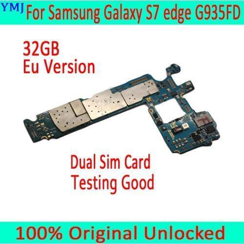 Full Unlock For Samsung Galaxy S7 edge G930F G930FD G935F G935FD G930T Motherboard 100% Original Logic Mother Board 32GB