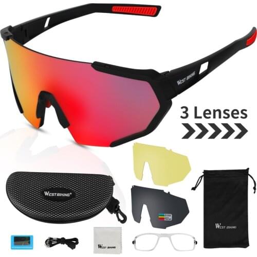 Pro 3 Lens Polarized Cycling Glasses MTB Road Bike Eyewear UV400 Protection Sunglasses Men Women Sports Bicycle Cycling Goggles