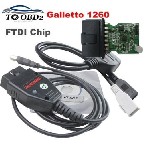 OBD OBD2 Auto ECU Chip Tuning Interface EOBDII Programmer Galletto 1260 Read&Write Cars ECU EOBD-1260 FTDI Working EDC15/16