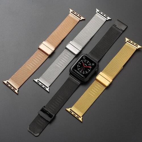OSTRAP Milanese Metal Strap For Apple Watch Band Series 6 44mm 40mm 42mm 38mm Bracelet For iWatch 6 5 4 3 2 1 SE Watchbands