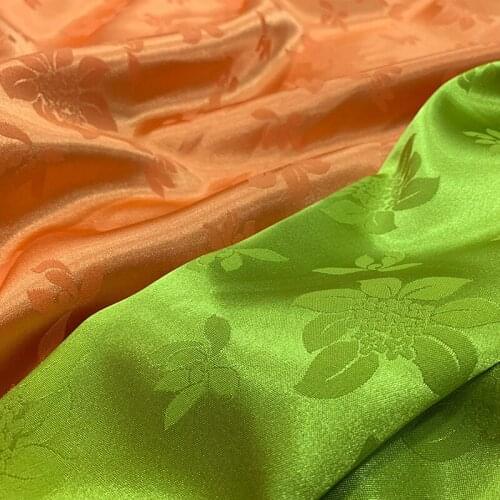 From 5meters NEW3 Magnolia Flower Jacquard Satin Emulation Silk Fabric/Dress /Cheongsam National /DIY Materials Sewing Fabric