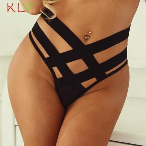 Sexy Panties Female Underwear for women Bandage Elastic Cross Straps lingerie High Waist Seamless G-string Thongs Briefs 19Dec