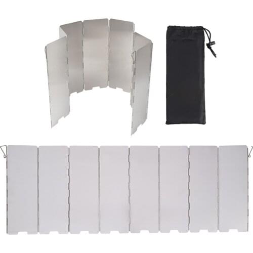 Outdoor Gas Stove Windscreen Folding Camping Burner Windproof Shield 8 Plates Strong Gas Burner Windshield Picnic Accessories