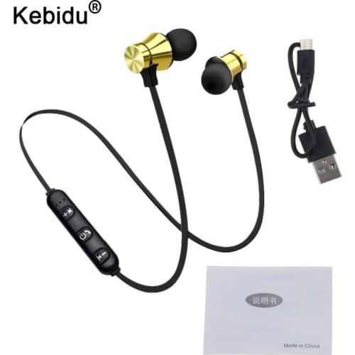 Kebidu Waterproof Magnetic Attraction Bluetooth 4.2 Earphone Headset sports Build-in Mic with Charging Cable Earphone for iPhone