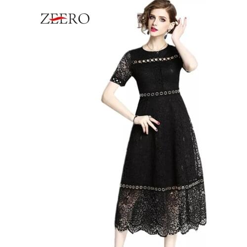 Women Vintage Summer White Luxury Embroidery Hollow Out Long Lace Dress Elegant 2020 Female Sexy Slim Party Dresses Vestidos