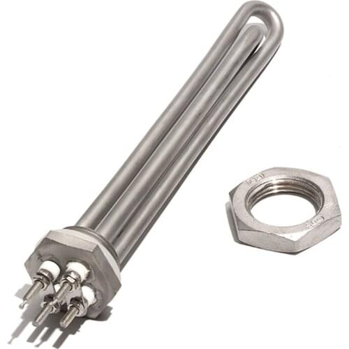 1 Inch BSP Thread 304 SUS Tubular Heater with Accessory DC 12V/24V/36V/48V 200W/300W/600W Heating Element for Solar Water Heater