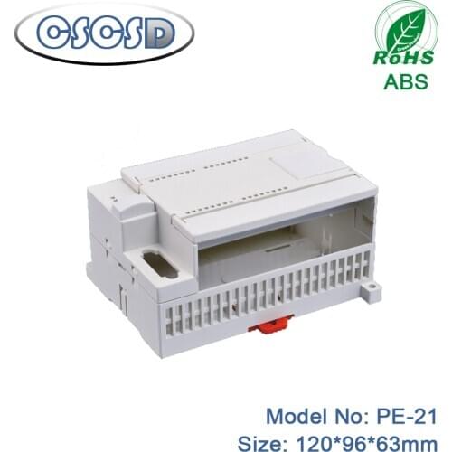 1pcs 120*96*63mm din rail enclosure with window din rail pcb enclosure u plastic din rail plc enclosure abs desktop enclosure