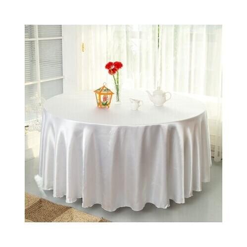 10 PCS Free Shipping 120'' Plain Tablecloth Clean Round Table Cloth Circular Round Polyester Fabric Tablecloth