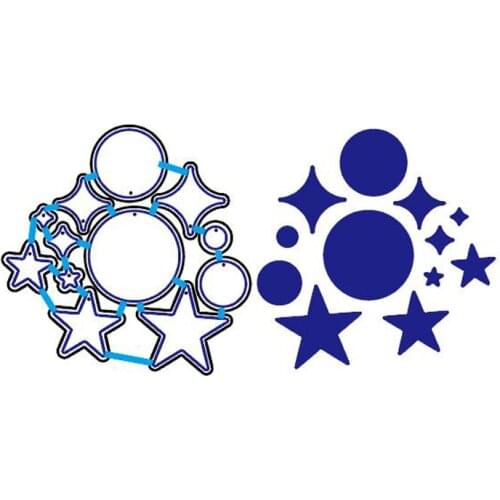 12pcs/Set Circles Stars Confetti Metal Cutting Dies Stencil for DIY Scrapbooking Album Embossing Paper Cards Decorative Crafts