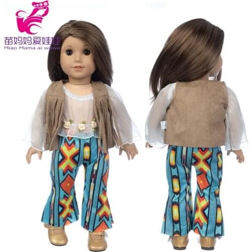 18 Inch American Og Girl Doll Clothes Hawaii Tassel Vest Baby Doll Costume Children Girl Gifts Toys Wear