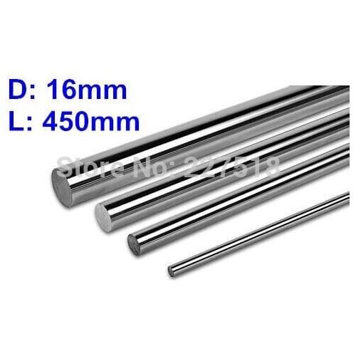 2pcs/lot 16mm hardened linear shaft Dia 16mm L 450mm Hardened Rod shaft Linear Round