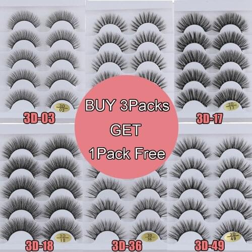 DROPSHIP 5Pairs 3D Faux Mink Hair False Eyelashes Wispies Fluffies Drama Eyelashes Natural Long Soft Handmade Eye Lash Extension