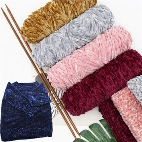 5pc Chenille Yarn Velvet Yarn Texturized Polyester Blended Cotton Suggest Needle 4MM-5MM