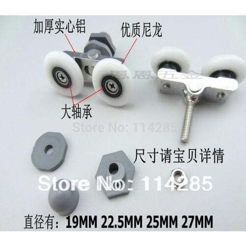 8pcs Double-Wheeled Replacement Shower Door Roller Runner Wheel 19mm 22.5mm 25mm 27mm can choose