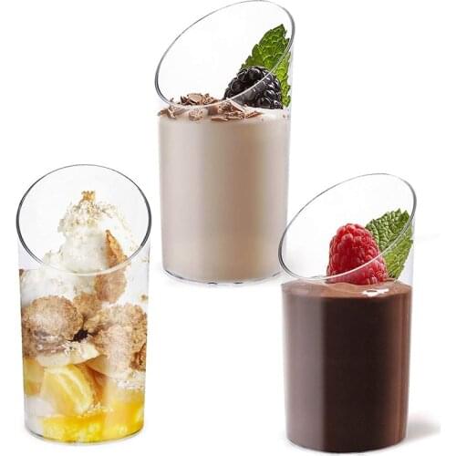 80ml Dessert Cup Plastic Mousses Cups Transparent Dessert Container for Jelly Yogurt Pudding Party Kitchen Supplies