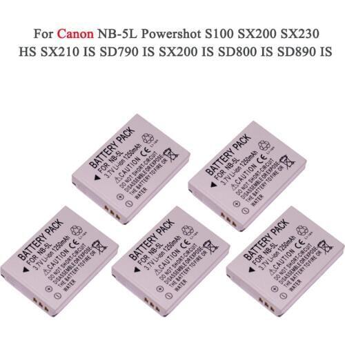 Camera Battery Pack NB-5L NB 5L NB5L Bateria For Canon SX200is SX220HS SX230HS CB-2LXE PowerShot S100 S110 SD950 SD970