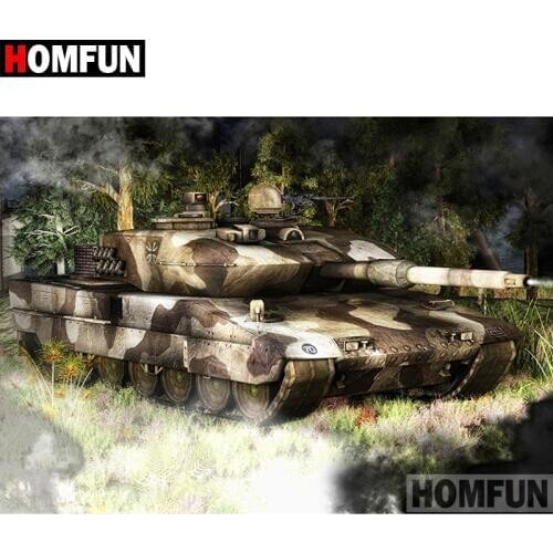 HOMFUN 5D DIY Diamond Painting Full Square/Round Drill "War tank" Embroidery Cross Stitch gift Home Decor Gift A09351