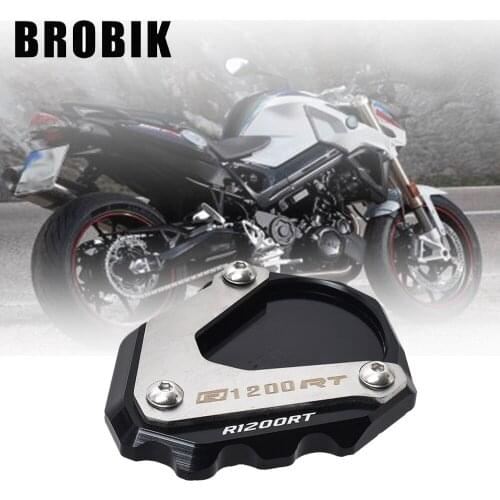 Motorcycle CNC Aluminum Kickstand Foot Side Stand Extension Pad Support Plate Enlarge Stand For BMW R1200RT R1200 2004-2013