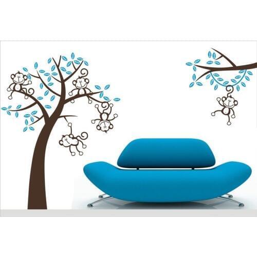LARGE SIZE Monkey Tree Wall Stickers Decor Kids Room Nursery Vinyl Decals DIY Wallpaper Hot Selling Wall Tattoo Mural SA377
