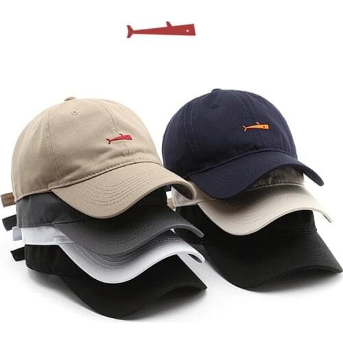 CNTANG Fashion Womens Embroidery Fish Baseball Cap Hip Hop Hat Female Cotton Trucker Hats For Men Casual Visors Caps Snapback