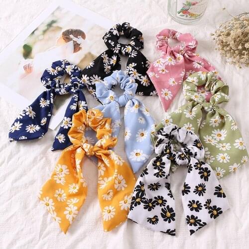 KINFOLK Bohemian Print Elastic Hair Bands for Women Girls Bowknot Scrunchies Headband Hair Ties Ponytail Holder Hair Accessories