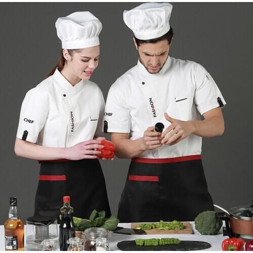 4 Colors Kitchen Bakery Chef Uniform Short Sleeve Breathable Workwear Chef Jackets Chef Clothing