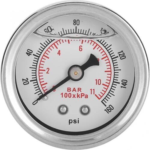 Fuel pressure regulator valve 0-160 PSI/bar Car Fuel Pressure Regulator Gauge Liquid Fill Fuel/Oil Meter car accessories