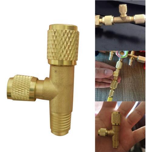Refrigerant Exhaust Valve Bleed Valve Full Copper Quick Release Fluorine Pipe Exhaust Valve Pressure Gauge Exclusion Air Valve