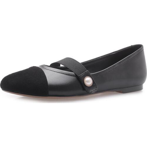 Leather age season in 2019 new product comfortable shallow mouth leather single woman shoes