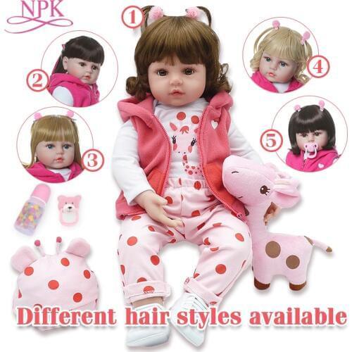 Bebes reborn doll 47cm Silicone reborn baby doll adorable Lifelike toddler Bonecas girl menina de surprice doll With Giraffe
