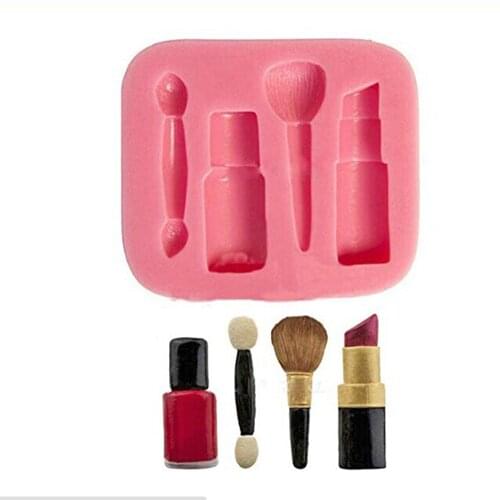 Fashion Makeup Baking Lipstick Eyebrow Pencil Makeup Tool Silicone Fondant Cake Mould Chocolate Clay Mold