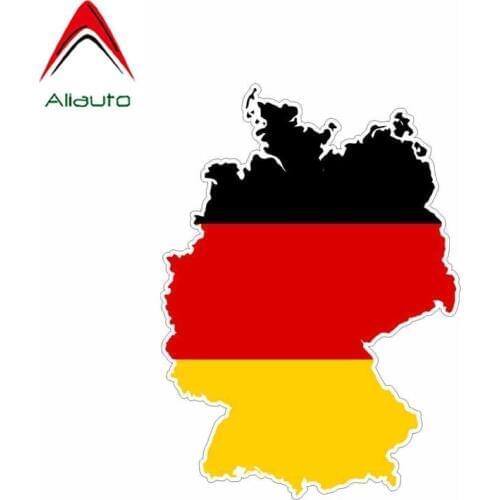Aliauto Cool Car Stickers Germany Flag Map Accessories PVC Decal Cover Scratches for Octavia Gti Skoda Fabia Jaguar,15cm*11cm