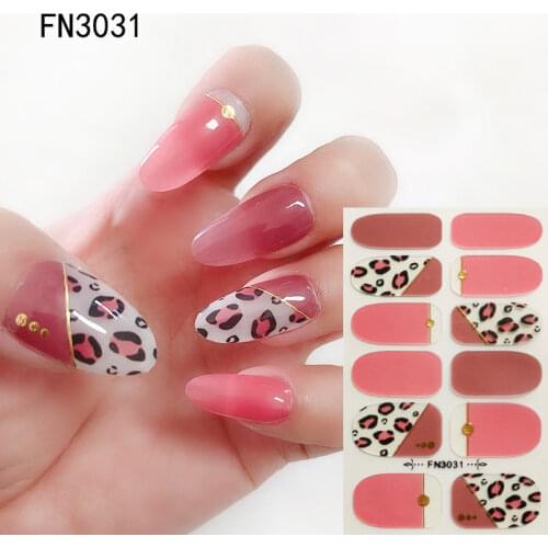 1 Sheet DIY Full Cover Nail Stickers Wraps False Nail Tips Nail Strips Nail Sticker 3D Crystal Nail Patch Gradient Nail Foils