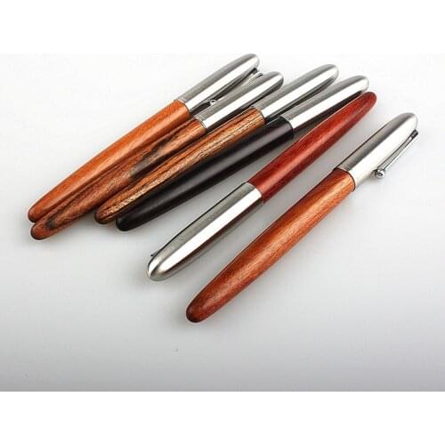 Luxury Quality Fountain Pen Wood Stainless Steel Design 0.4mm Nib /Bent (Curved) 0.8mm Stationery Office School Supplies Ink Pen