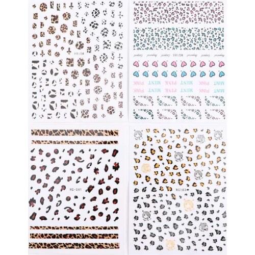 Sexy Wild Animal Tiger Leopard Printed Nail Stickers DIY Self-Adhesive Decal Manicures Nail Art Decoration